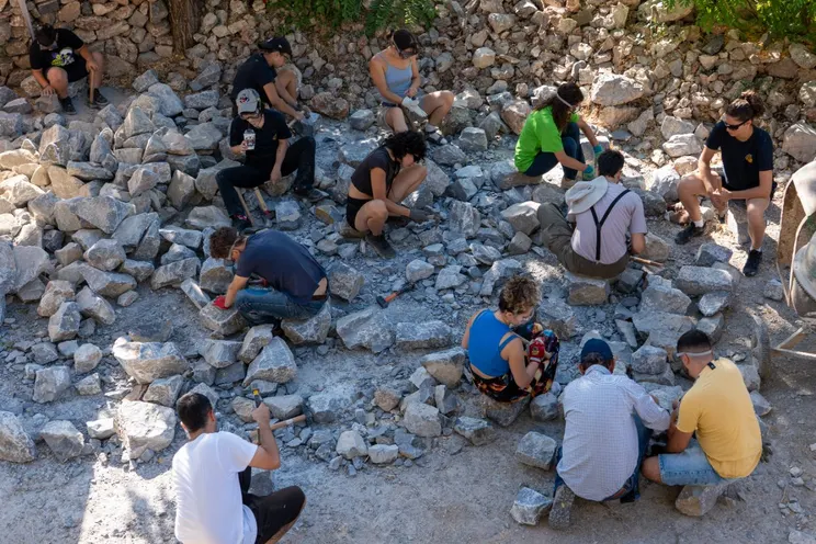 Trainees at work across the worksite